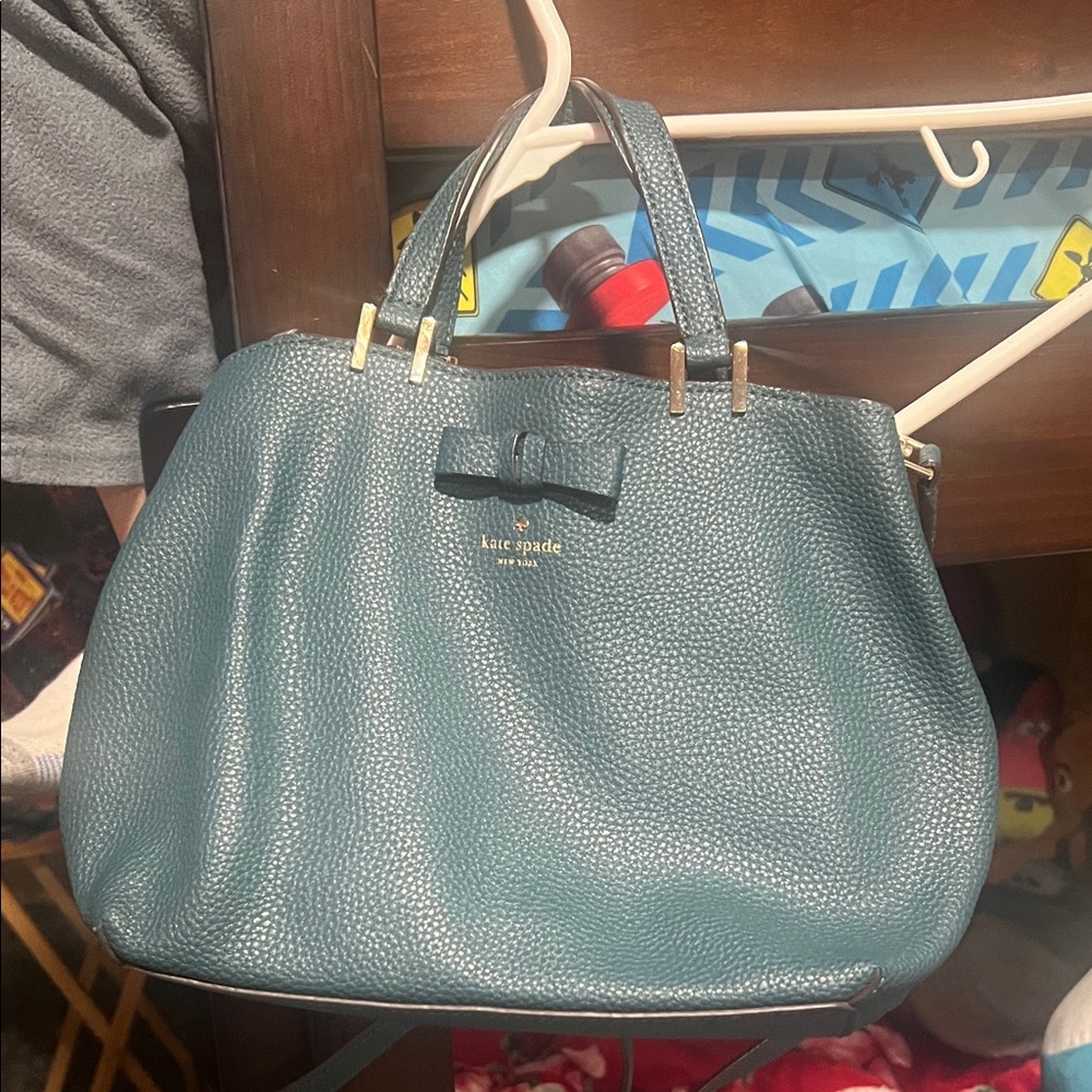 Kate Spade Blue Satchel with Bow Detail